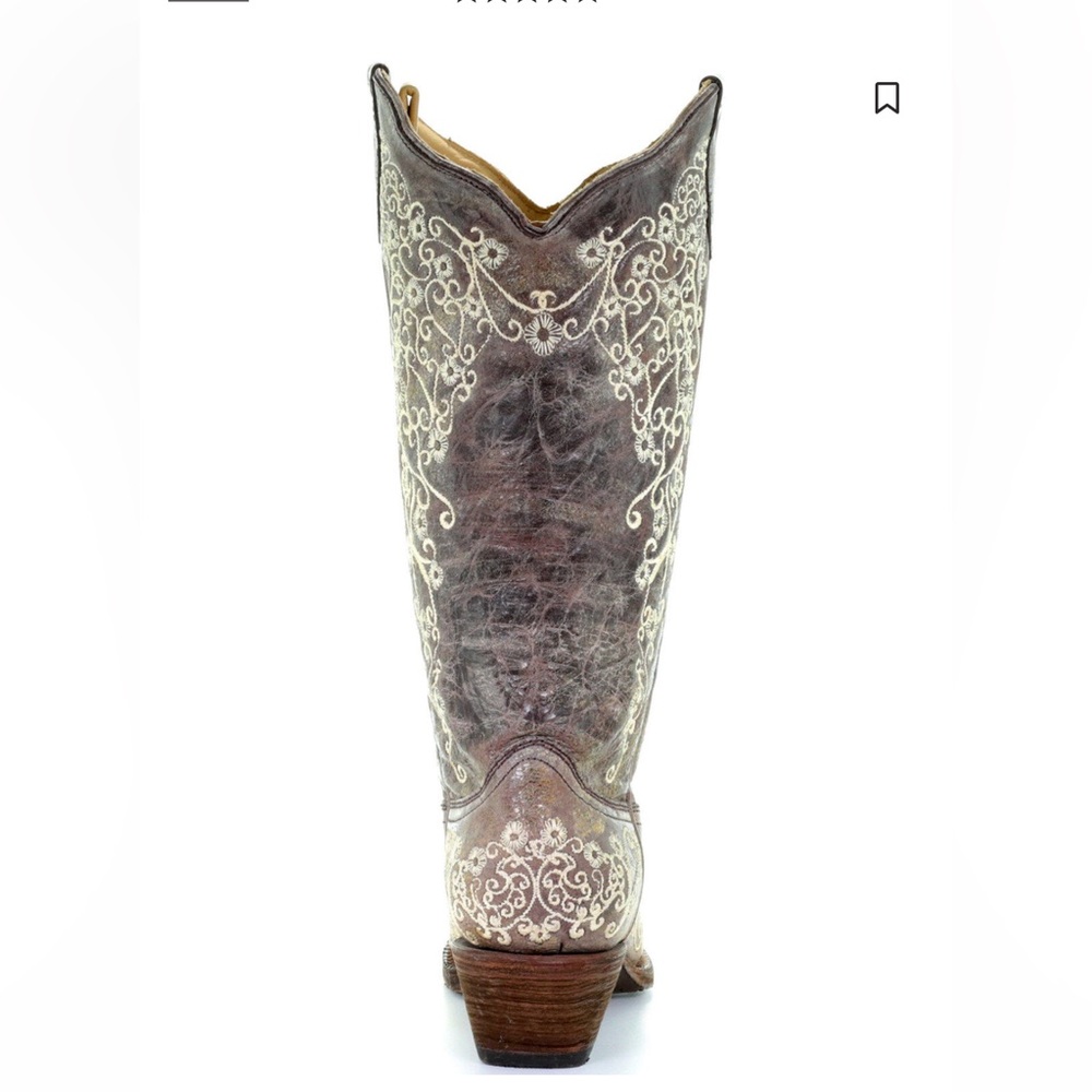 CORRAL WOMEN'S CRATER WITH BONE EMBROIDERY WESTERN BOOTS - SNIP TOE - Picture 7 of 12